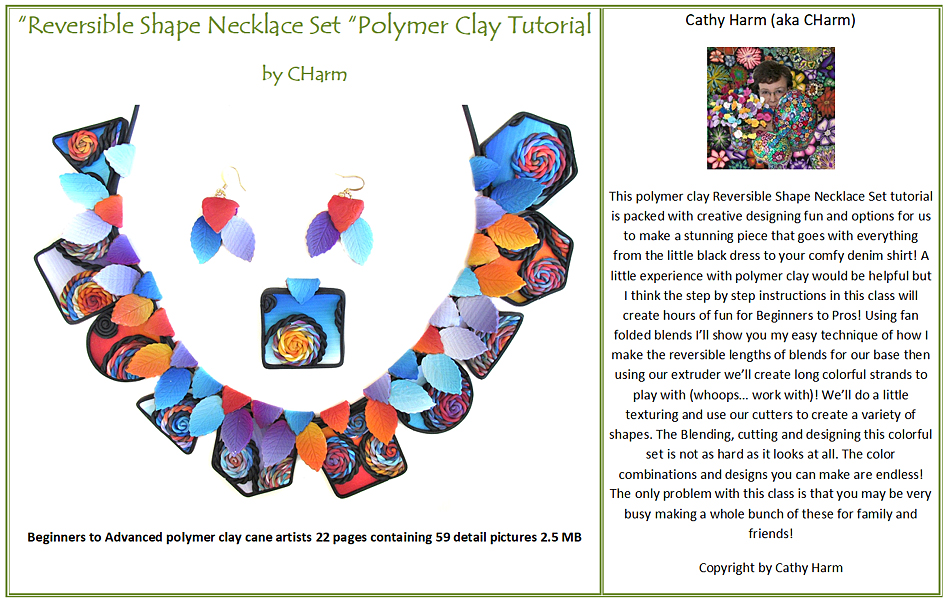Reversible Necklace Set polymer clay