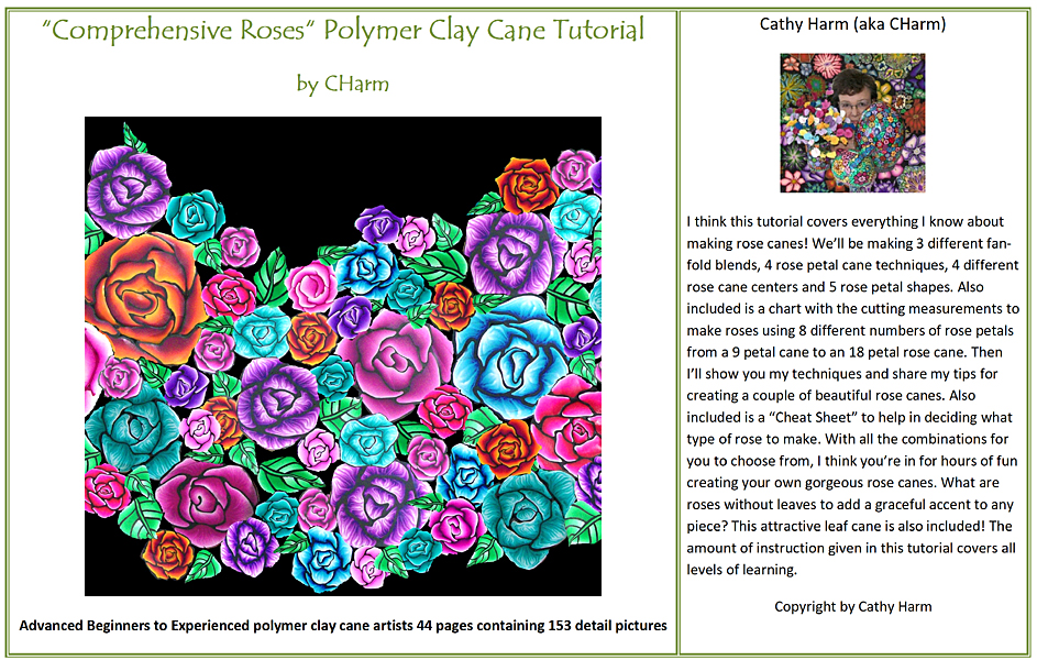 Comprehensive Roses polymer clay canes