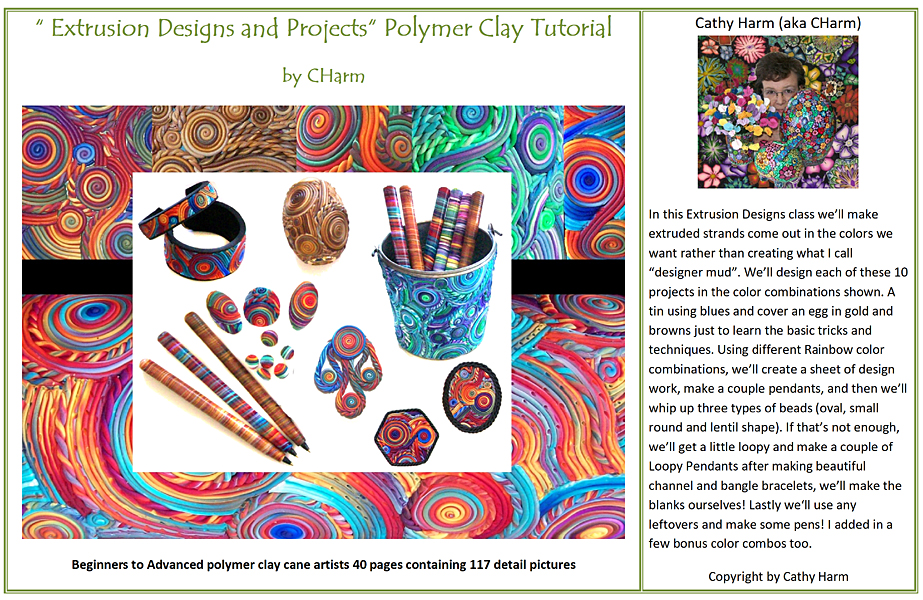 Extrusion Designs  polymer clay canes