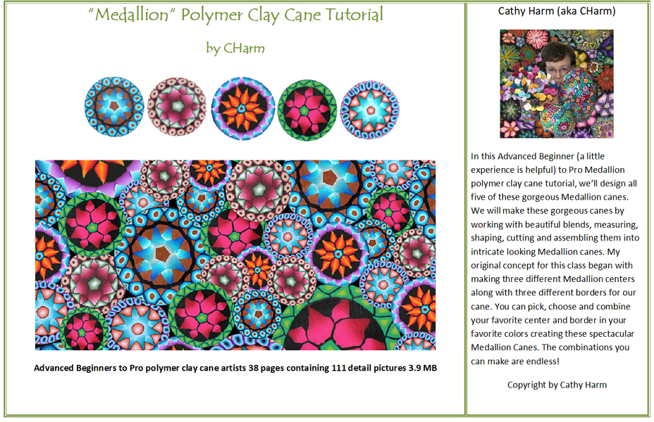 Medallion polymer clay canes